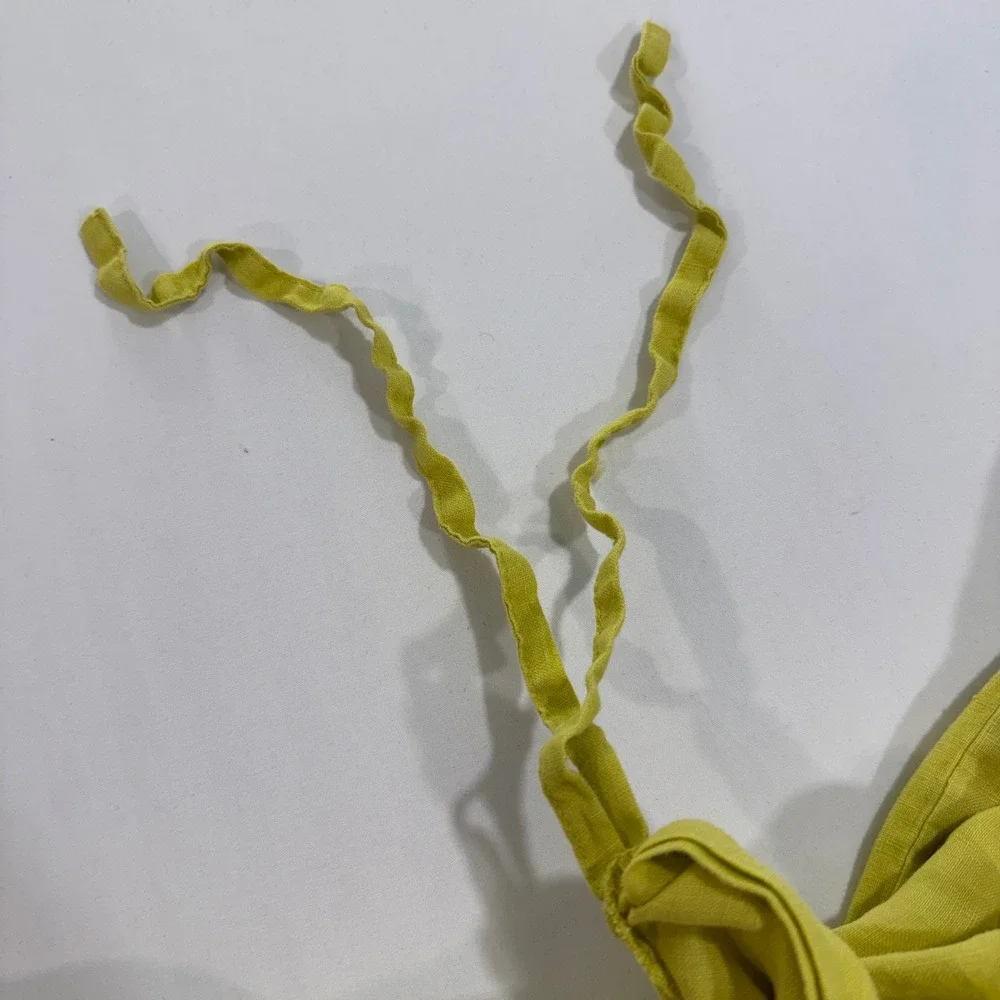 West Elm Belgian Flax Linen Duvet Cover Full Queen Citron Yellow 88x92 Duvet
